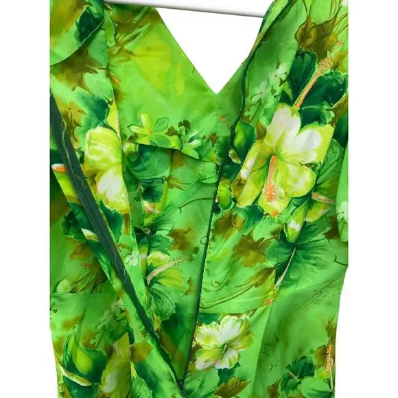 Vintage Royal Hawaiian Dress Maxi Green Hibiscus Floral Size Medium ? -  threedaughtersproperties.com